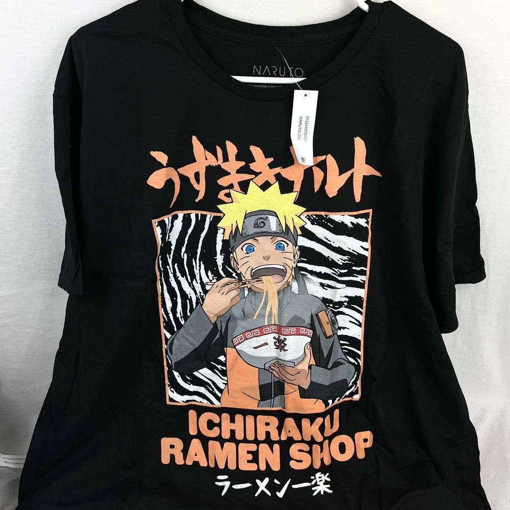 Naruto Shippuden Ichiraku Ramen Shop Graphic T-Shirt Mens 2XL Black New